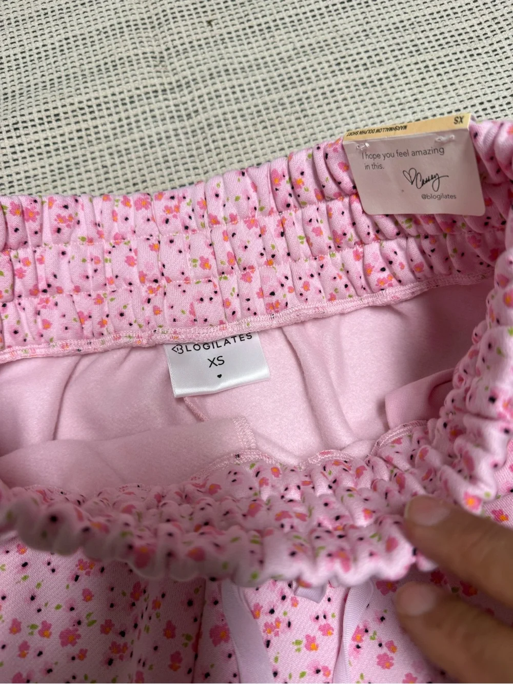 🎯50% OFF! Blogilates pink Floral Women's Drawstring Lounge Shorts